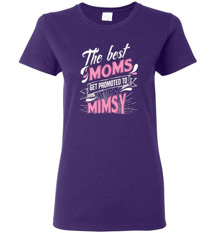 Best Moms Get Promoted To Mimsy Grandmother Christmas Gift Women Tee - Purple / M