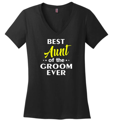 Best Mother Of The Bride Ever Ladies V-Neck - Black / M