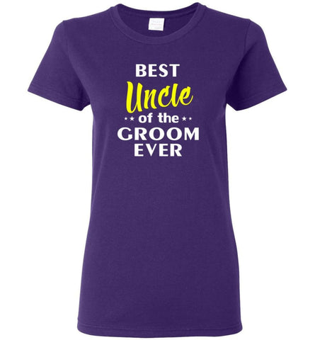 Best Uncle Of The Groom Ever Women Tee - Purple / M