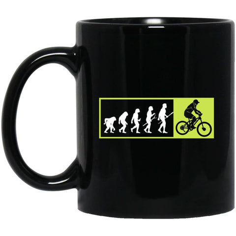 Bicycle Addicted Shirt Evolution To Cycles 11 oz Black Mug - Black / One Size - Drinkware