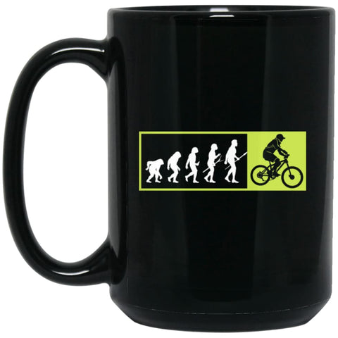 Bicycle Addicted Shirt Evolution To Cycles 15 oz Black Mug - Black / One Size - Drinkware