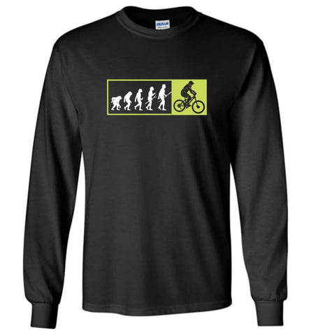 Bicycle Addicted Shirt Evolution To Cycles Long Sleeve - Black / M