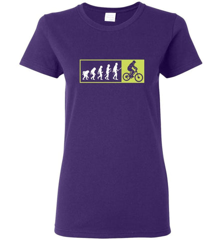 Bicycle Addicted Shirt Evolution To Cycles Women Tee - Purple / M