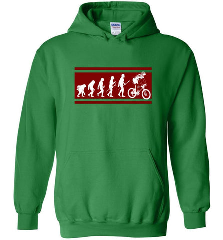 Bicycle Moutain Biker Cycling Shirt Evolution To Biking - Hoodie - Irish Green / M