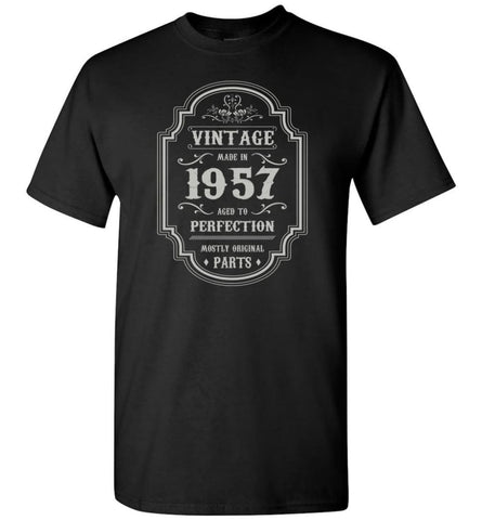 Birthday Gift Vintage Made In 1957 Age to Perfection T-shirt - Black / S