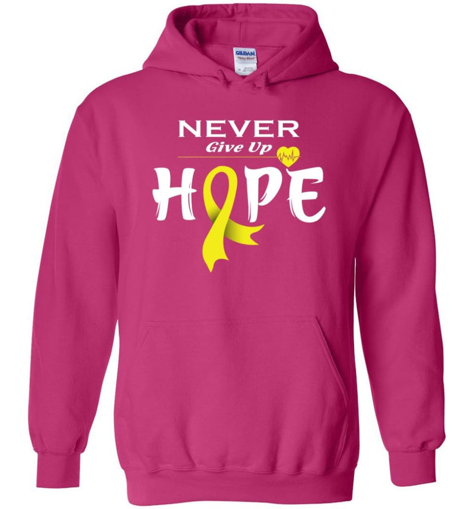 Bladder Cancer Awareness Never Give Up Hope Hoodie - Heliconia / M