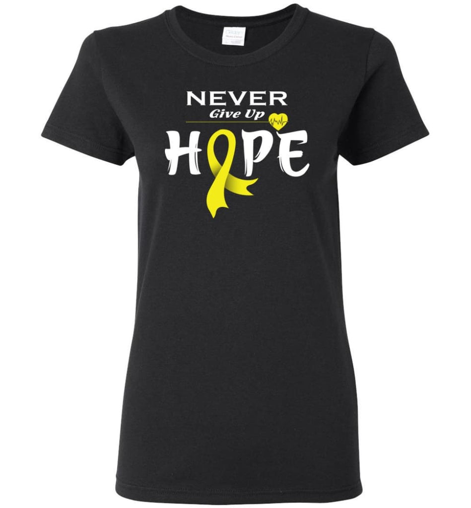 Bladder Cancer Awareness Never Give Up Hope Women Tee - Black / M