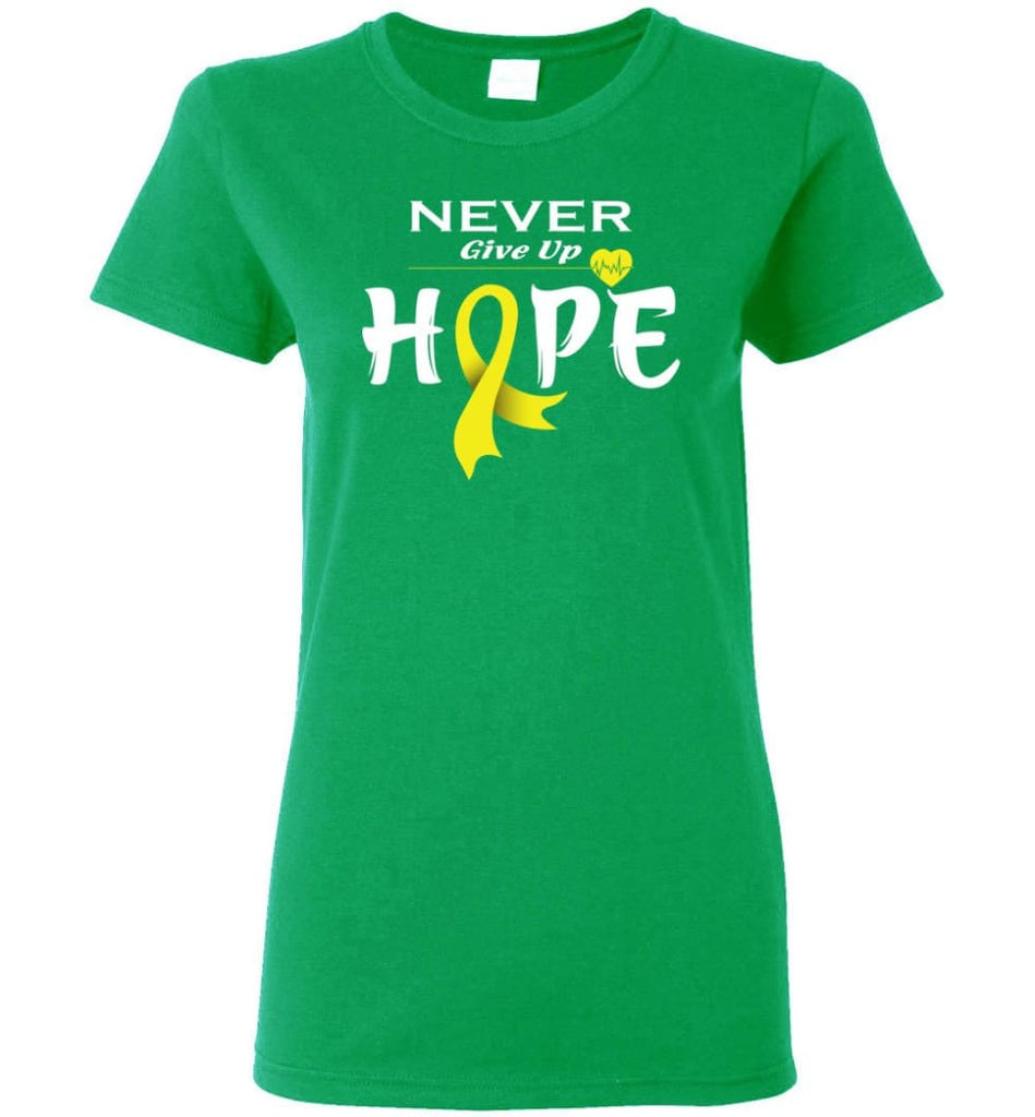 Bladder Cancer Awareness Never Give Up Hope Women Tee - Irish Green / M