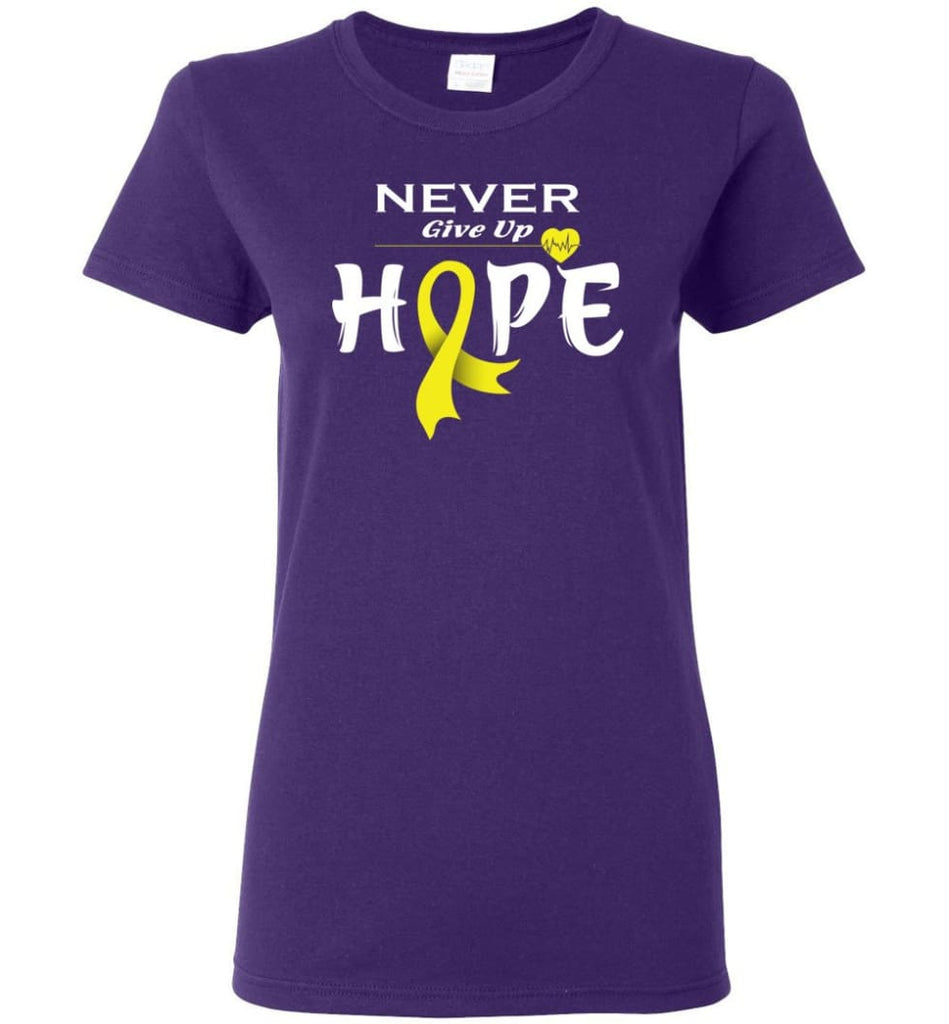 Bladder Cancer Awareness Never Give Up Hope Women Tee - Purple / M