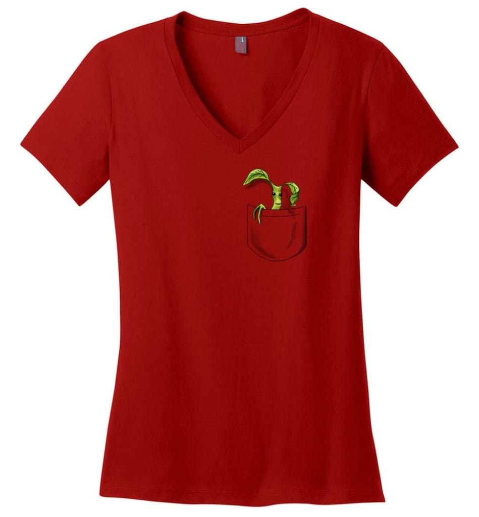 Bowtruckle and Where to Find Them Funny Fans Beast Pocket Picketts - Ladies V-Neck - Red / M
