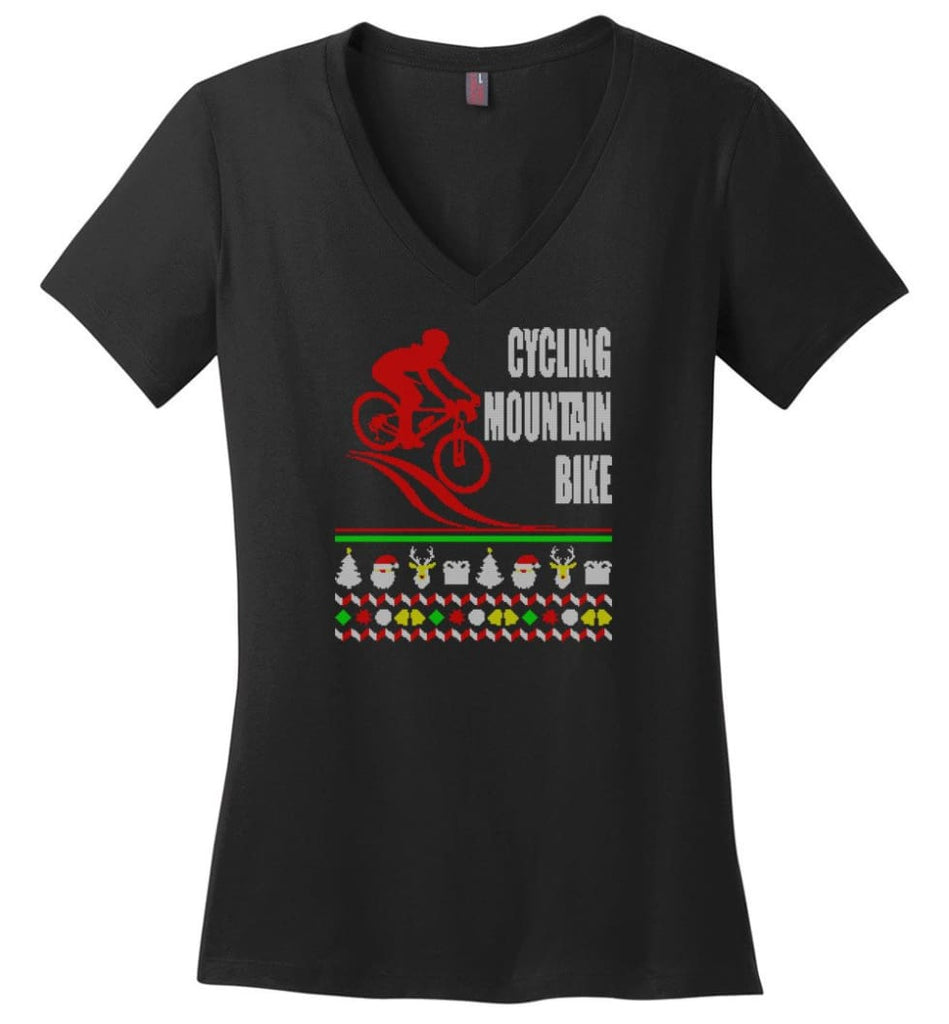 Boxing Ugly Christmas Sweater Ladies V-Neck - Black / M
