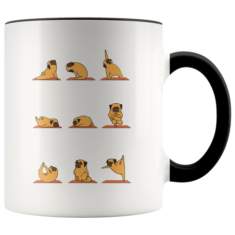 Pug And Yoga Pose Funny Dog Lover Yoga Meditation Premium Accent Mug
