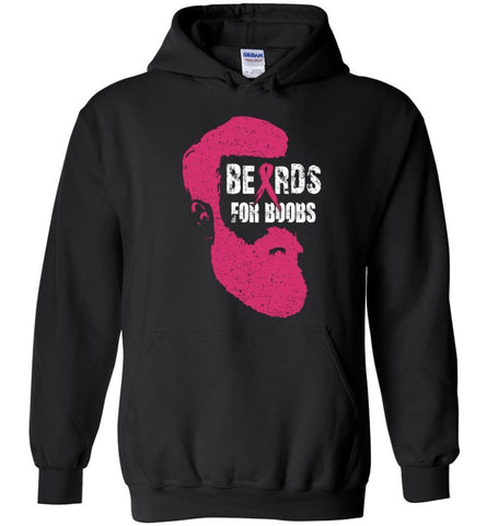 Breast Cancer Beards for Boobs Breast Cancer Awareness - Hoodie - Black / M