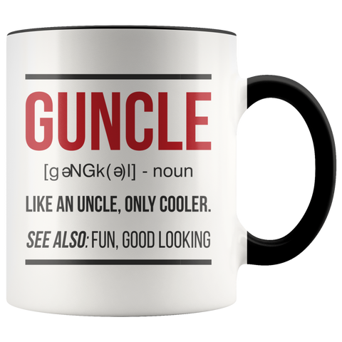 Guncle Funny Gun Uncle Noun Cooler Uncle Fun Good Looking Premium Accent Mug