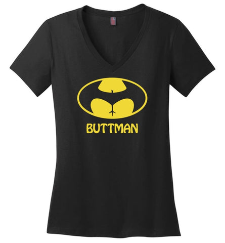 Buttman Funny Parody T Shirt Humor Booty Ass Drinking Tee Shirt - Ladies V-Neck - Black / M - Ladies V-Neck