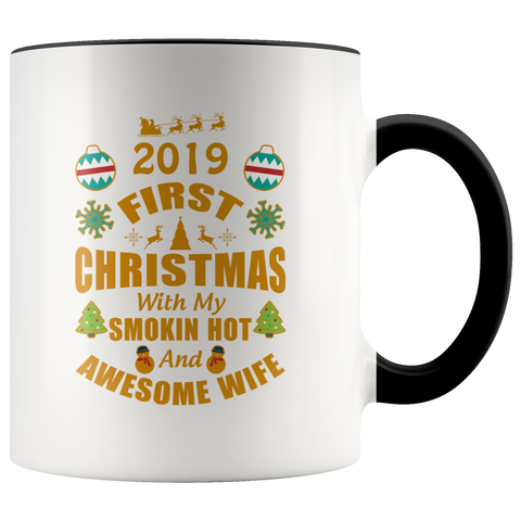2019 First Christmas With my New Wife Premium Accent Mug
