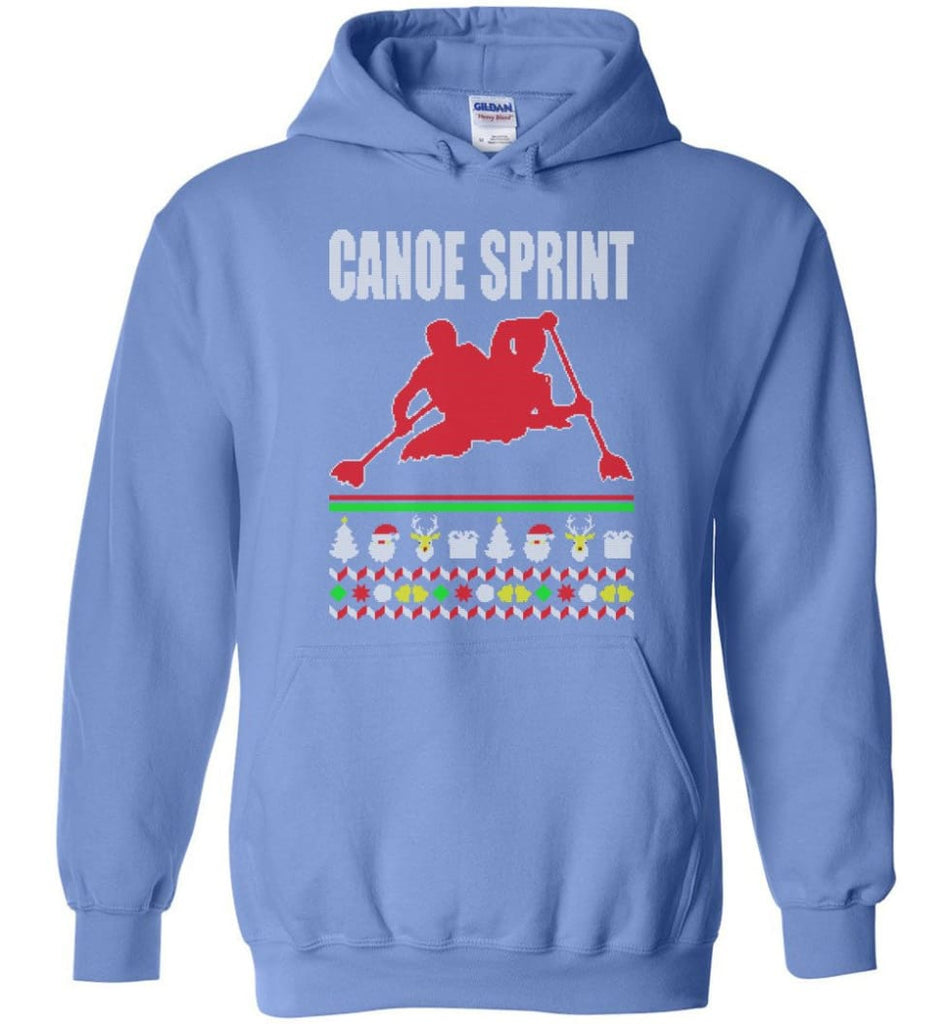 Canoe Sprint Ugly Christmas Sweater - Hoodie - Carolina Blue / M