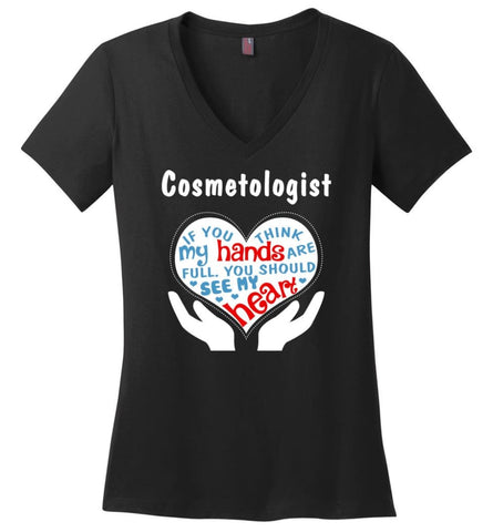 Carpenter Shirt My Knight In Shining Armor Is A Carpenter Ladies V-Neck - Black / M