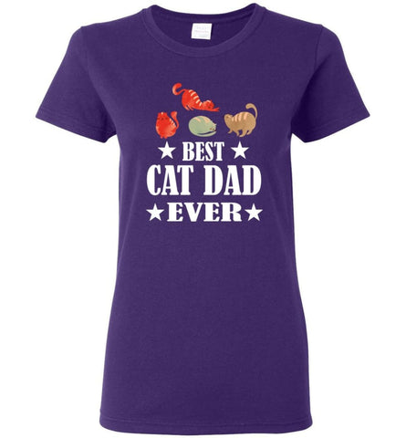 Cat Lover Gift T shirt Best Cat Dad Ever Women Tee - Purple / M