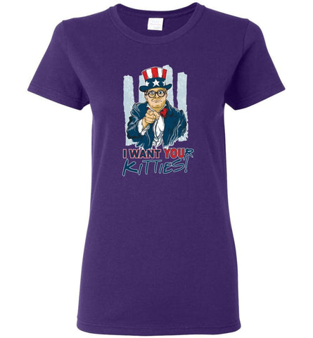 Cat Lover Shirt I Want Your Kitties Women Tee - Purple / M