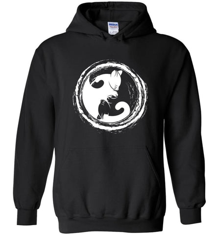 Cat Yin Yang T Shirt Gift For Cat Lover Cats Owner - Hoodie - Black / M