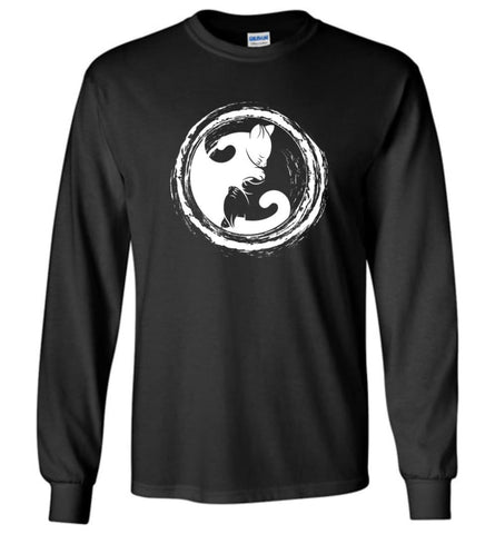 Cat Yin Yang T Shirt Gift For Cat Lover Cats Owner Long Sleeve - Black / M