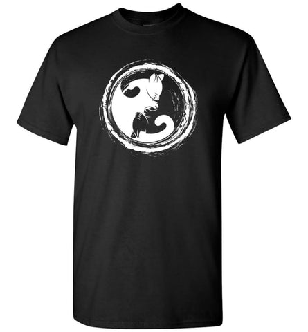 Cat Yin Yang T Shirt Gift For Cat Lover Cats Owner T-Shirt - Black / S