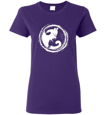 Cat Yin Yang T Shirt Gift For Cat Lover Cats Owner Women Tee - Purple / M