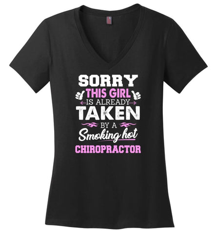 Chef Shirt Cool Gift for Girlfriend Wife or Lover Ladies V-Neck - Black / M - 5
