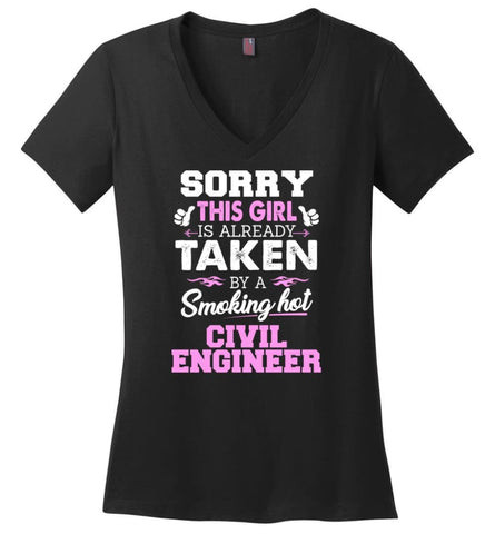 Chemical Engineer Shirt Cool Gift for Girlfriend Wife or Lover Ladies V-Neck - Black / M - 9