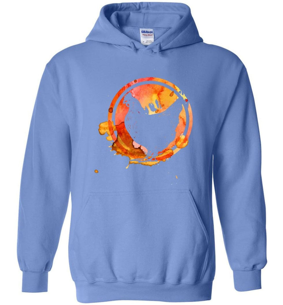 Chicken Lover Graphic Tee Watercolor Splash Love Chickens - Hoodie - Carolina Blue / M
