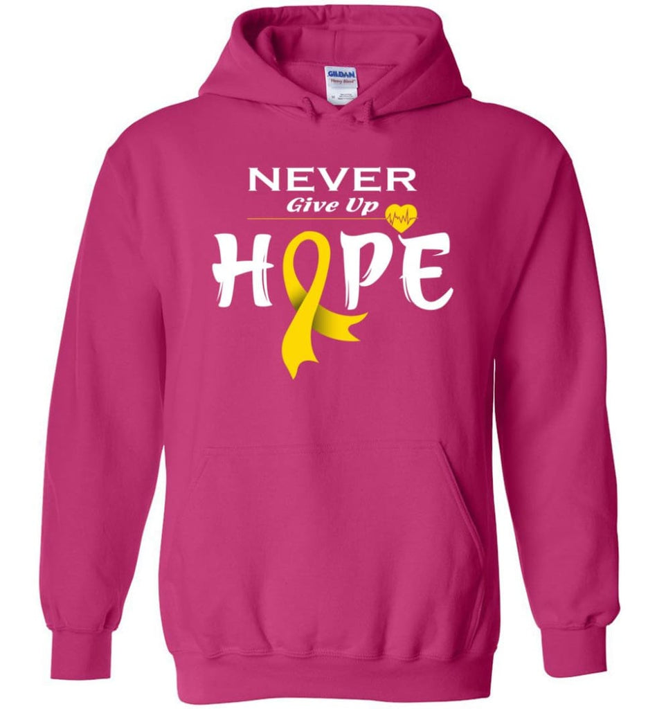 Chilhood Cancer Awareness Never Give Up Hope Hoodie - Heliconia / M