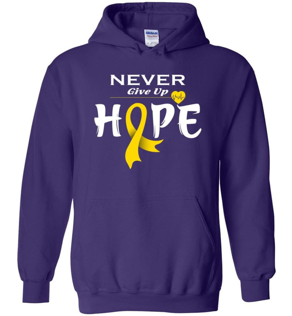 Chilhood Cancer Awareness Never Give Up Hope Hoodie - Purple / M