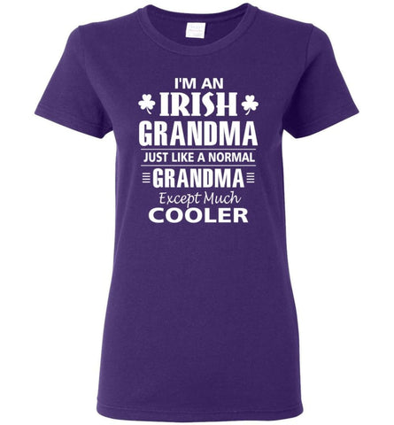 Christmas Grandma Gift for Irish Ladies Women I’m An Cooler Irish Grandma Women Tee - Purple / M