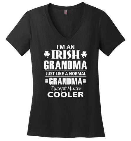 Christmas Grandma Gift for Irish Ladies Women I’m An Cooler Irish Grandma Ladies V-Neck - Navy / M