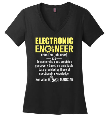 Civil Engineer Definition Ladies V-Neck - Black / M