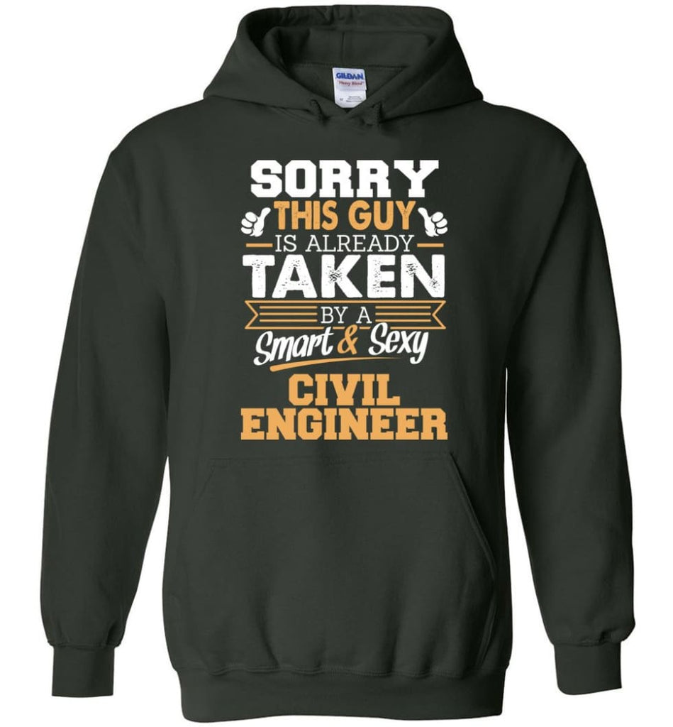 Civil Engineer Shirt Cool Gift for Boyfriend Husband or Lover - Hoodie - Forest Green / M