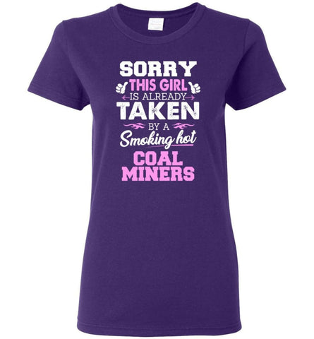 Coal Miners Shirt Cool Gift for Girlfriend Wife or Lover Women Tee - Purple / M - 5