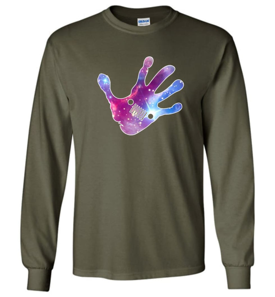 Colorful Water Color Hand Jeep Wave - Long Sleeve - Military Green / M
