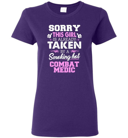 Combat Medic Shirt Cool Gift for Girlfriend Wife or Lover Women Tee - Purple / M - 7