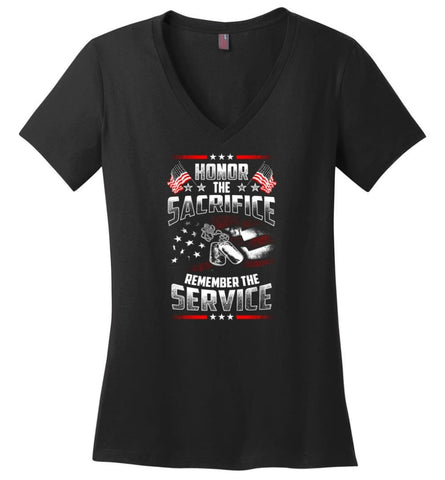 Combat Veteran Desert Storm Veteran T Shirt Ladies V-Neck - Black / M