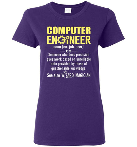 Computer Engineer Definition Women Tee - Purple / M