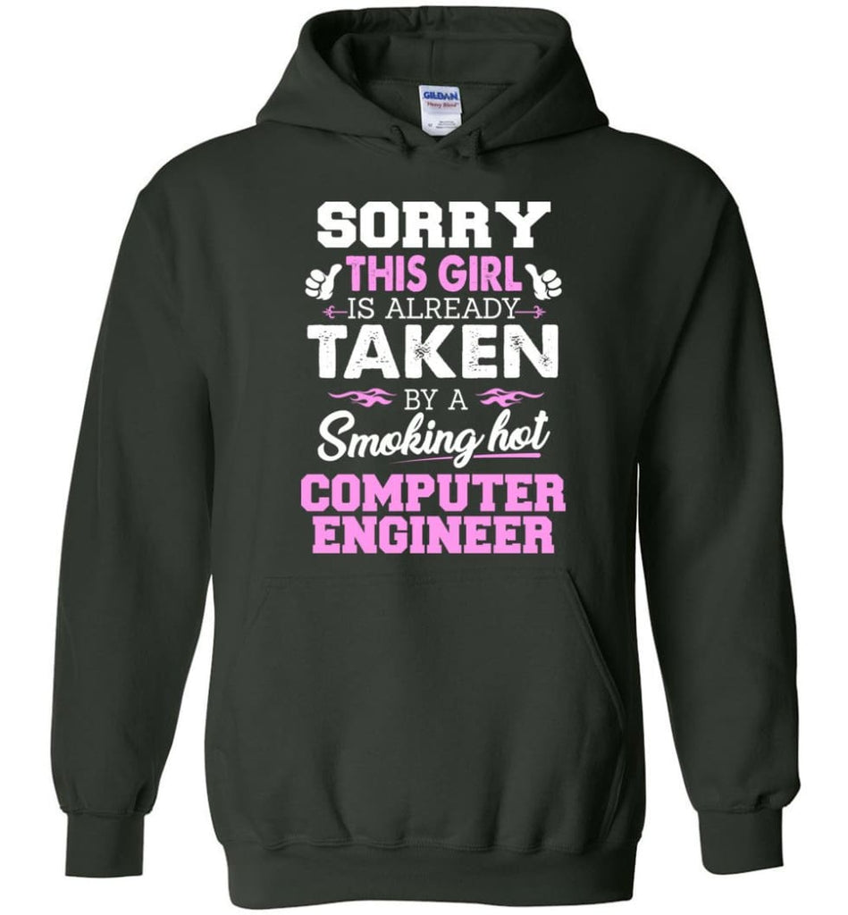 Computer Engineer Shirt Cool Gift for Girlfriend Wife or Lover - Hoodie - Forest Green / M