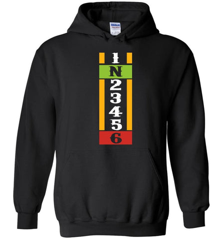 Cool Biker T shirt Motorcycle Gear Shift Racing 1N23456 - Hoodie - Black / M