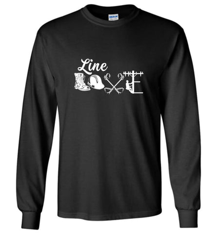 Cool Lineman Shirts Best Lineman Gift Lineman Long Sleeve Shirts - Long Sleeve T-Shirt - Black / M