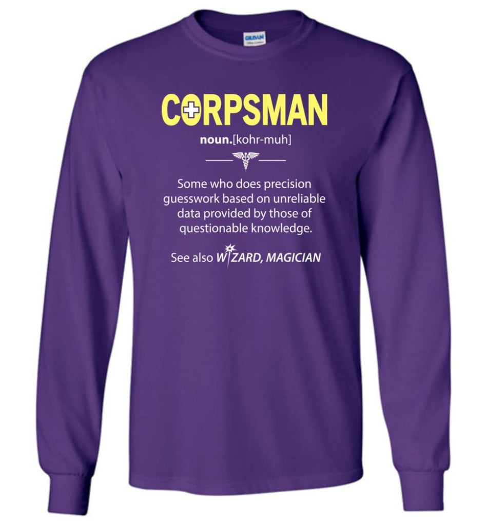 Corpsman Definition - Long Sleeve T-Shirt - Purple / M