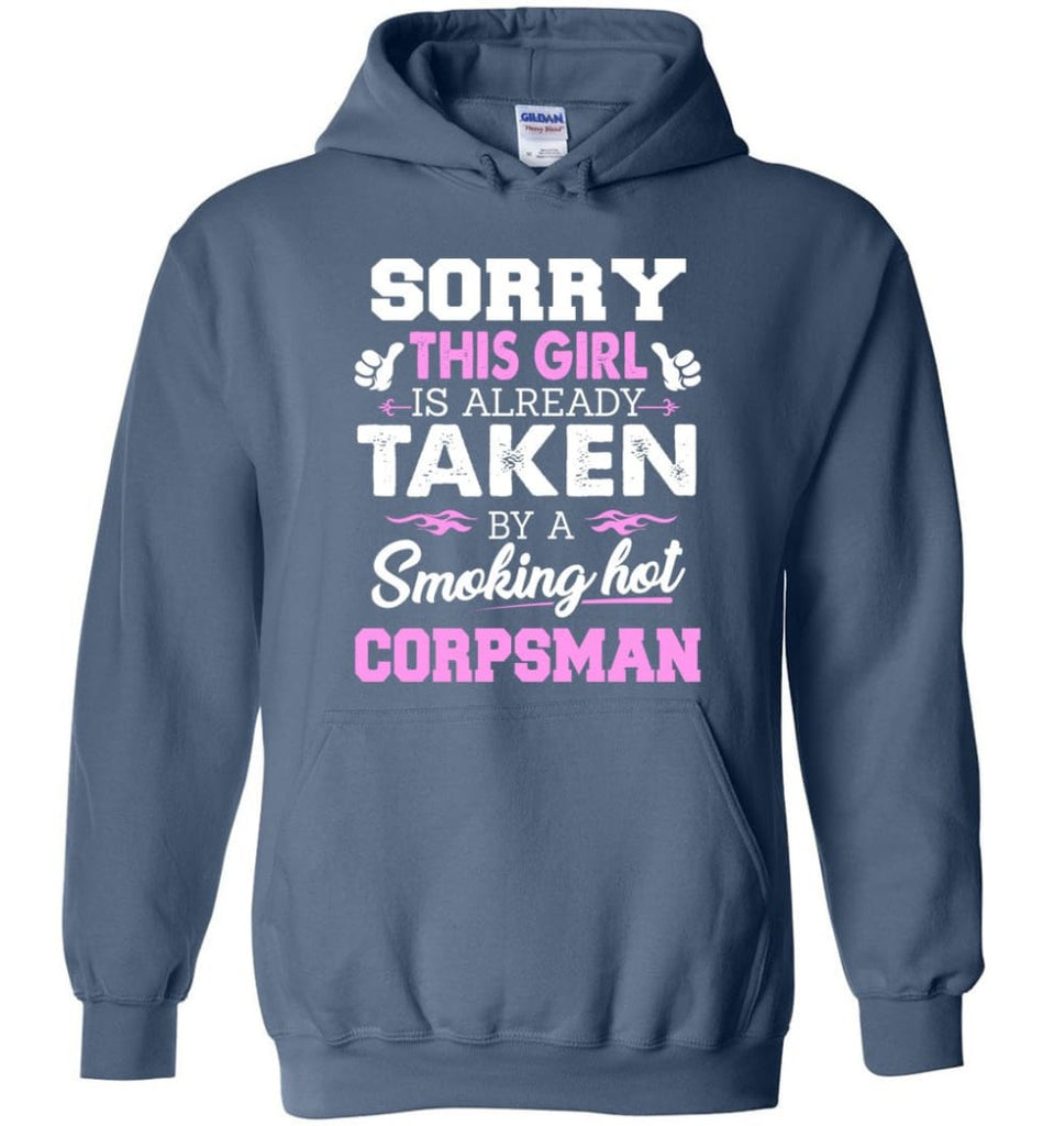 Corpsman Shirt Cool Gift for Girlfriend Wife or Lover - Hoodie - Indigo Blue / M