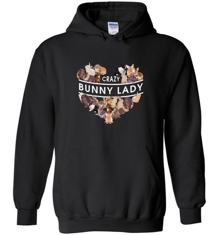 Crazy Bunny Lady - Hoodie - Black / M - Hoodie