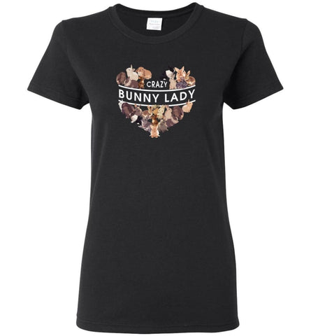 Crazy Bunny Lady - Women Tee - Black / M - Women Tee