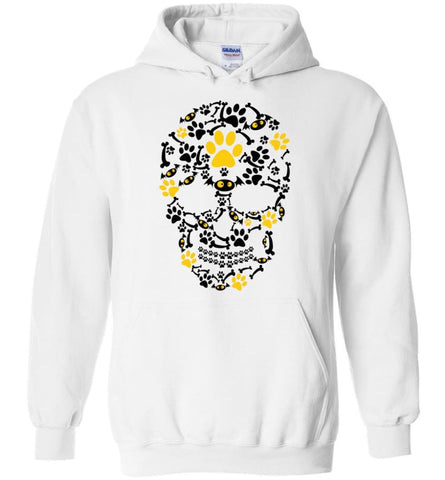 Crazy Cool Pumpkin Dog Paw Face Scary Halloween Skull - Hoodie - White / M - Hoodie